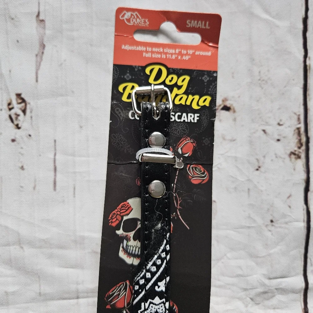 Dog Bandana Collar Scarf Black Dog Collar Size Small